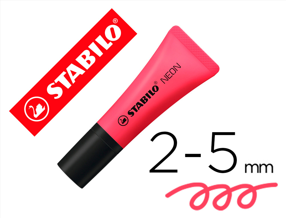 Rotulador stabilo fluorescente 72 rosa neon