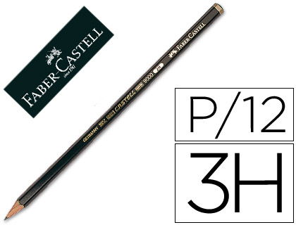 Lapices de grafito faber 9000 3h unidad
