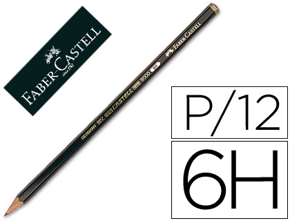 Lapices de grafito faber 9000 6h unidad