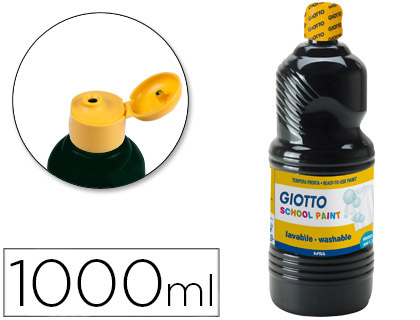 Tempera liquida giotto escolar lavable 1000 ml negra