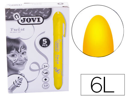 Barra de maquillaje jovi twist make-up amarillo caja de 5 unidades
