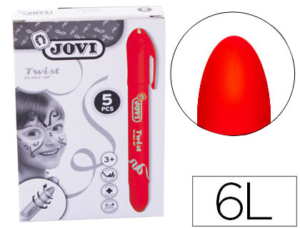 Barra de maquillaje jovi twist make-up rojo caja de 5 unidades