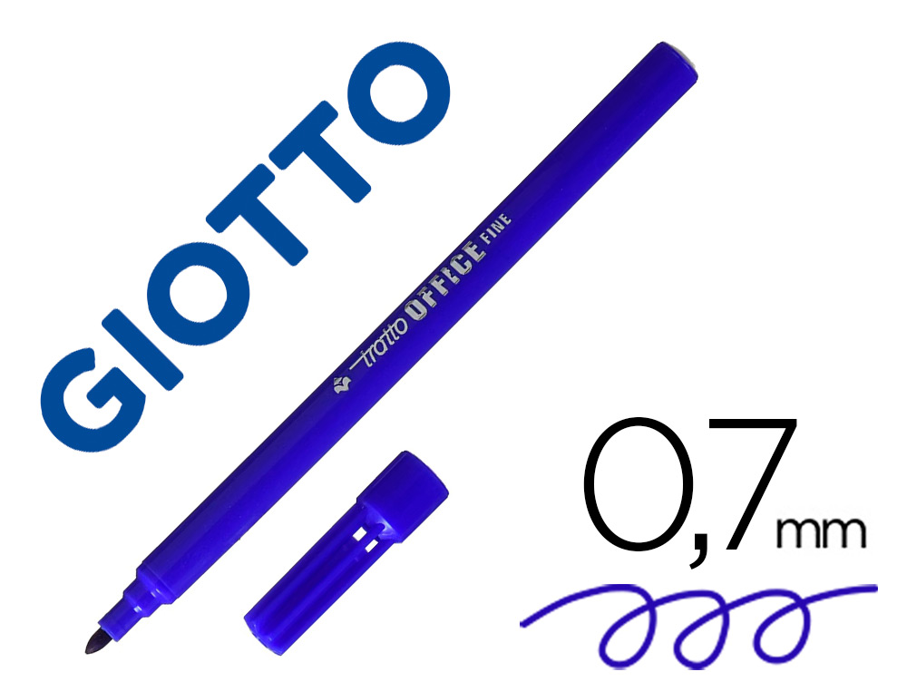 Rotulador tratto office fine punta de fibra trazo 0,7 mm azul