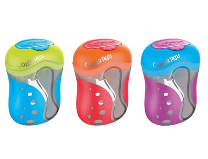 Sacapuntas color peps 2 usos con deposito colores surtidos