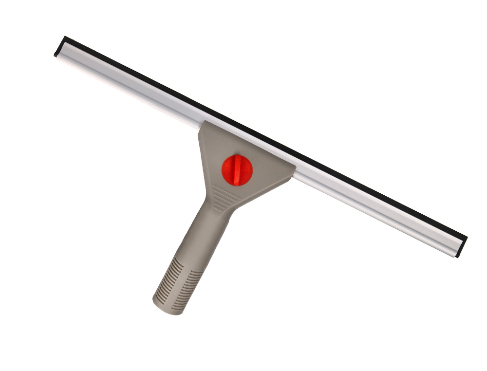 Limpiaventanas q-connect industrial mango de acero y hoja limpiadora de plastico de 40 cm de ancho