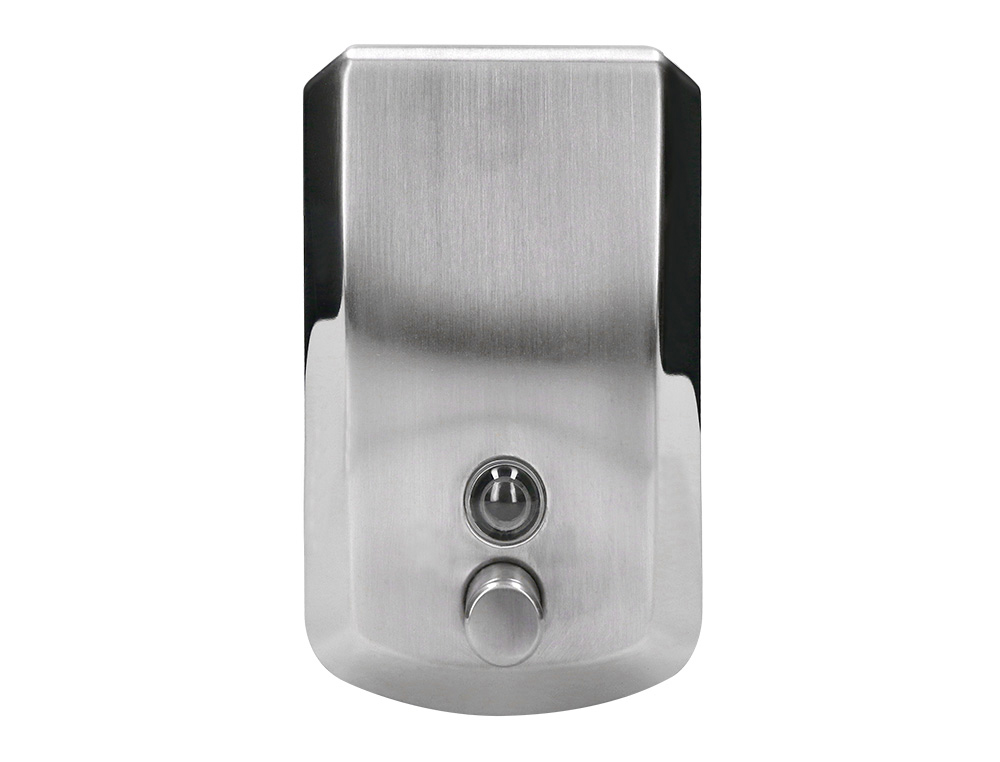 Dispensador manual q-connect de jabon 800 ml acero inoxidable 115x56x179mm