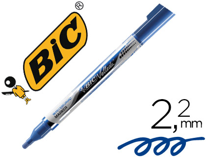 Rotulador bic velleda liquid pocket punta redonda 2,2 mm azul