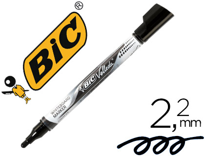 Rotulador bic velleda liquid pocket punta redonda 2,2 mm negro
