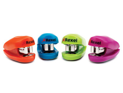 Grapadora rexel buddy + caja grapas capacidad 10 hojas colores surtidos