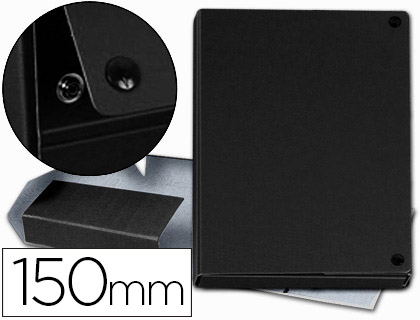 Carpeta proyectos pardo folio lomo 150 mm carton forrado negro con broche