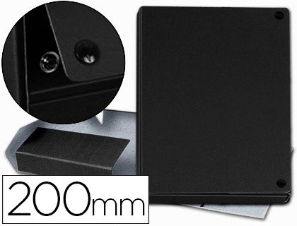 Carpeta proyectos pardo folio lomo 200 mm carton forrado negro con broche