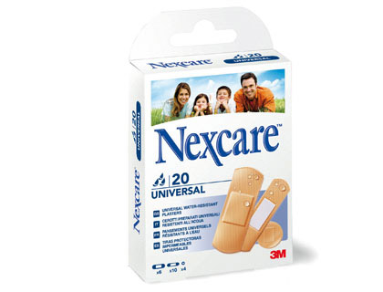 Tira protectora 3m nexcare para heridas y cortes plasticoimpermeable caja de 20 unidades diversos tamaños