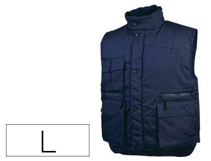 Chaleco deltaplus multibolsillos con cremallera cintura elastica color azul naranja talla l