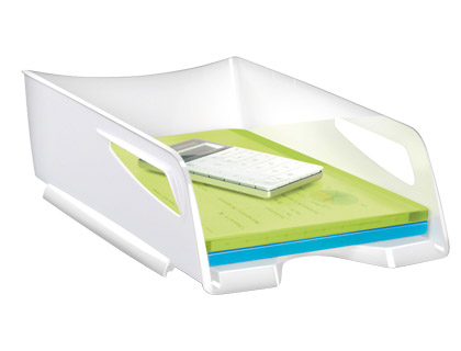 Bandeja sobremesa cep maxi de gran capacidad plastico blanca 386x270x115 mm