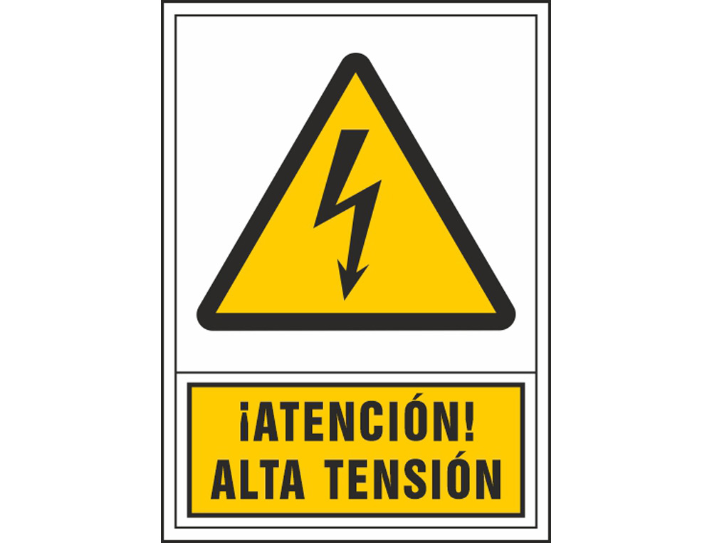 Pictograma syssa señal de advertencia atencion! alta tension en pvc 245x345 mm