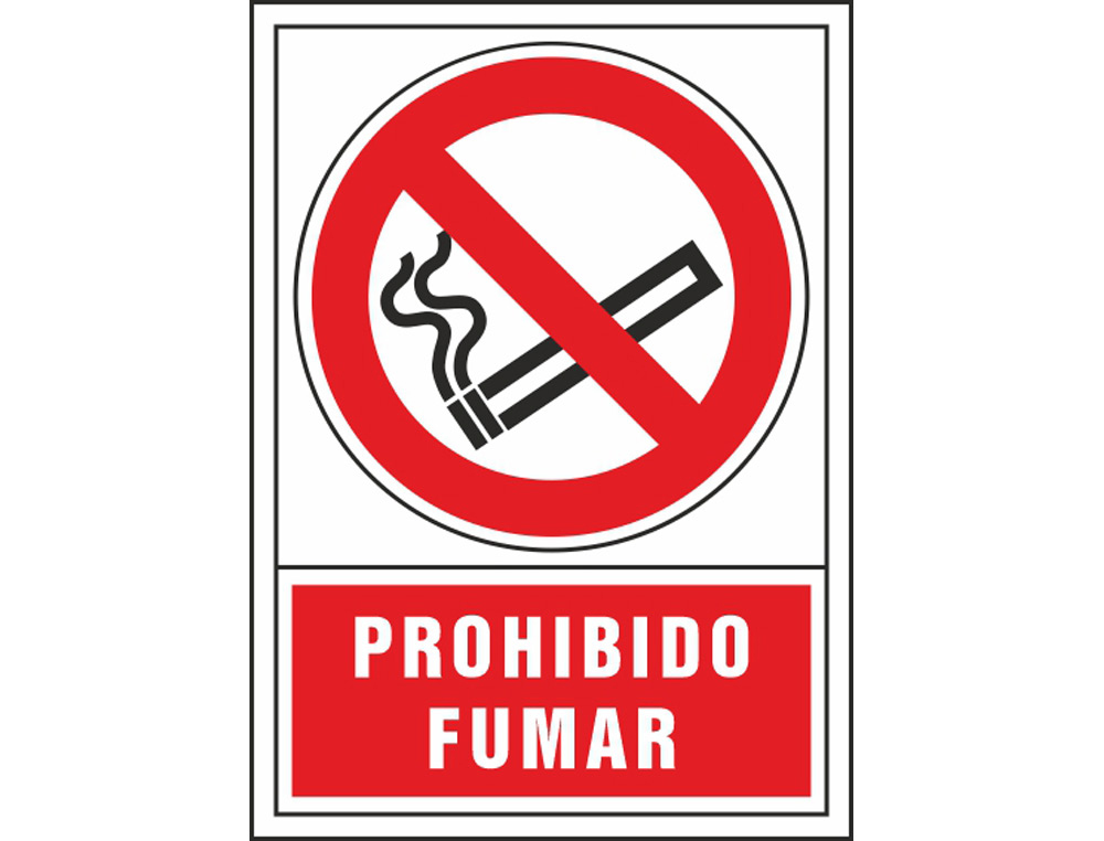 Pictograma syssa señal de prohibicion prohibido fumar en pvc 245x345 mm
