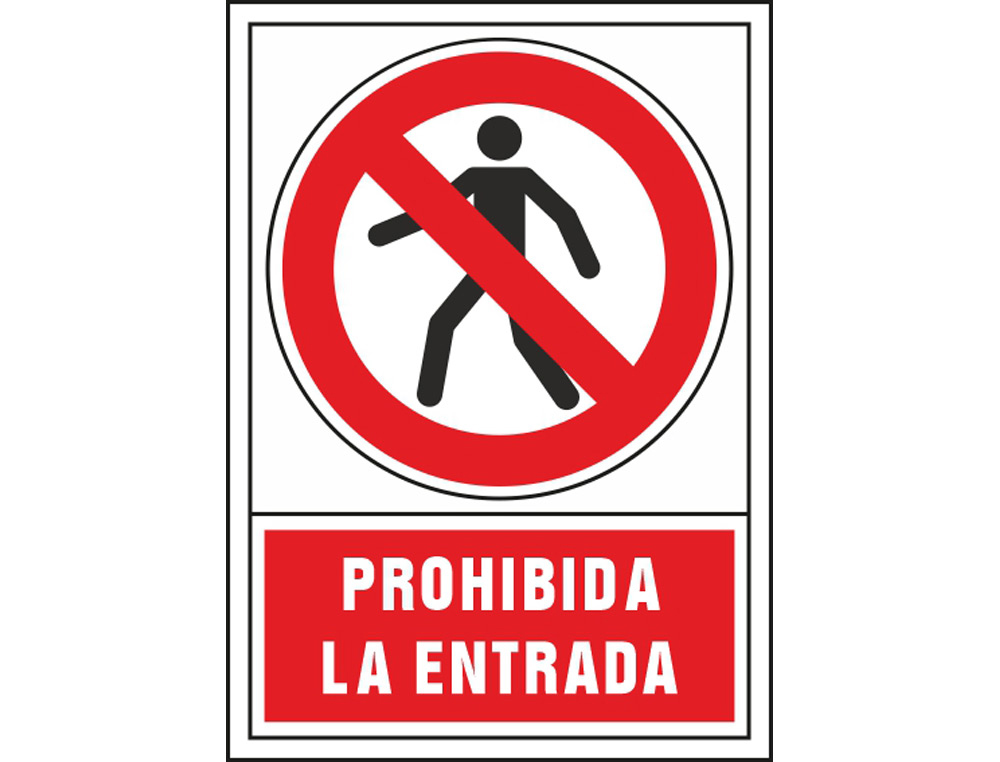 Pictograma syssa señal de prohibicion prohibida la entrada en pvc 245x345 mm