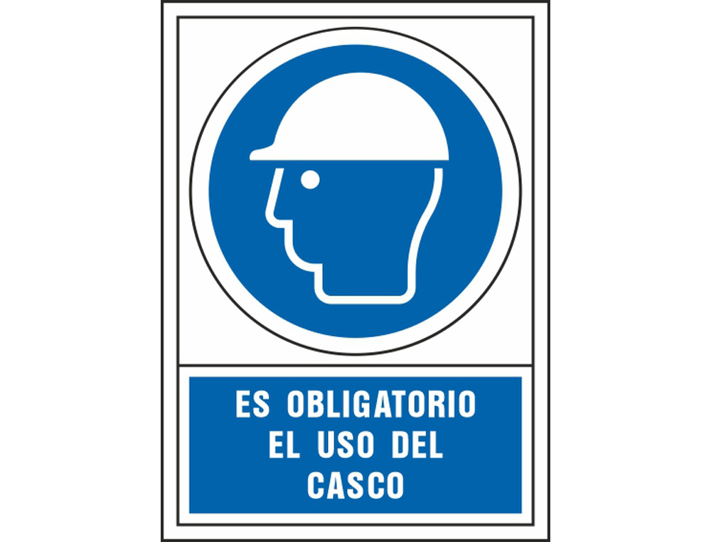 Pictograma syssa señal de obligacion es obligatorio el uso de casco en pvc 245x345 mm