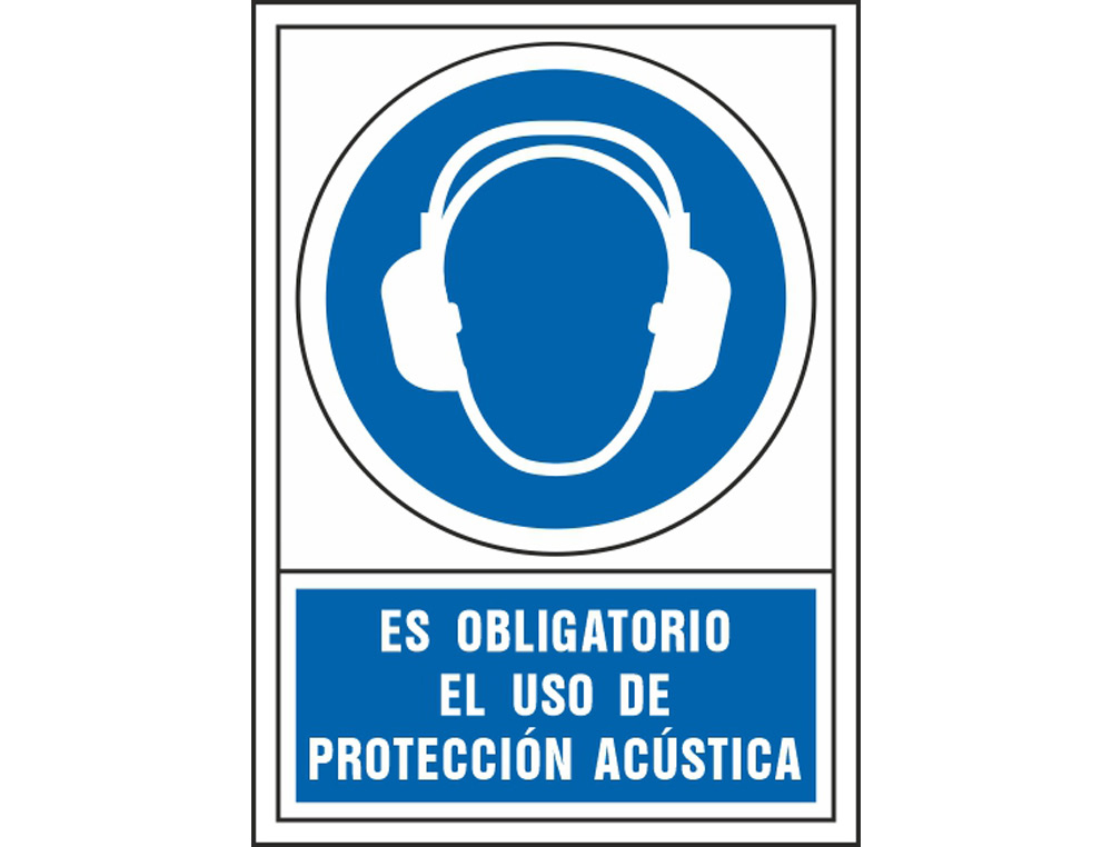 Pictograma syssa señal de obligacion es obligatorio el uso de proteccion acustica en pvc 245x345 mm