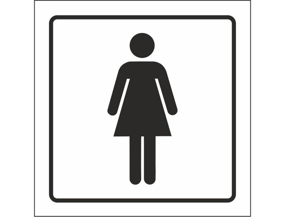 Pictograma syssa señal de aseos señoras en pvc 105x105 mm