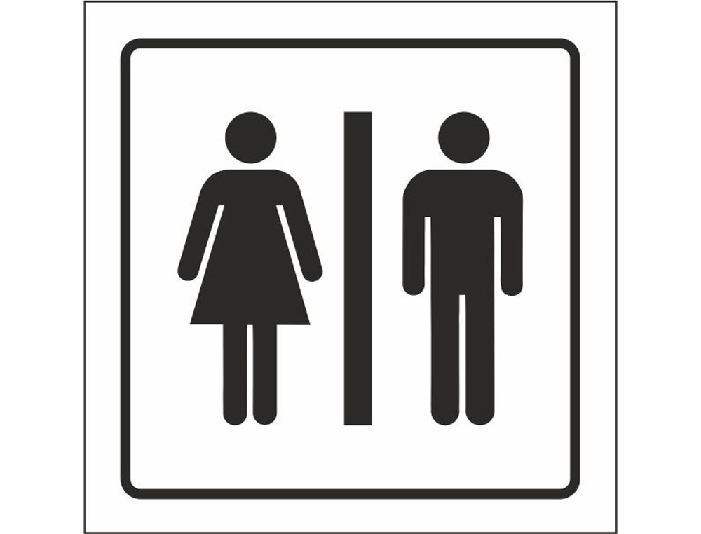 Pictograma syssa señal de aseos caballeros-señoras en pvc 105x105 mm