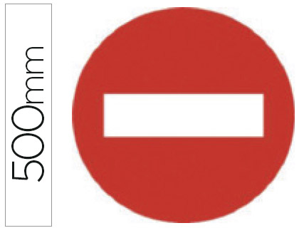 Pictograma syssa señal vial entrada prohibida en acero galvanizado 500 mm