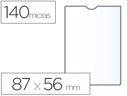 Funda portadocumento esselte plastico transparente 140 micras tamaño 87x56 mm