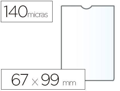 Funda portadocumento esselte plastico transparente 140 micras tamaño 67x99 mm