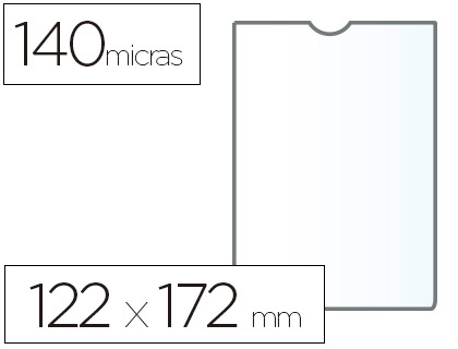 Funda portadocumento esselte transparente plastico 140 micras tamaño 122x172 mm