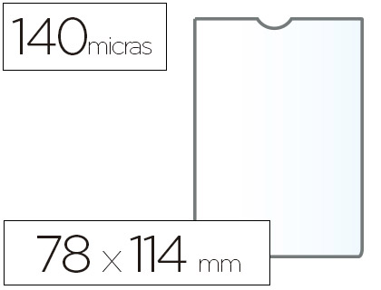 Funda portadocumento esselte plastico transparente 140 micras tamaño 78x114 mm