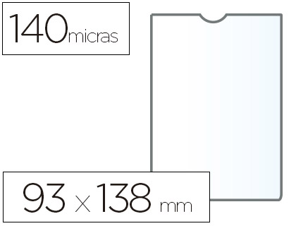 Funda portadocumento esselte plastico transparente q40 micras tamaño 93x138 mm