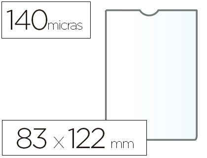 Funda portadocumento esselte plastico transparente 140 micras tamaño 83x122 mm