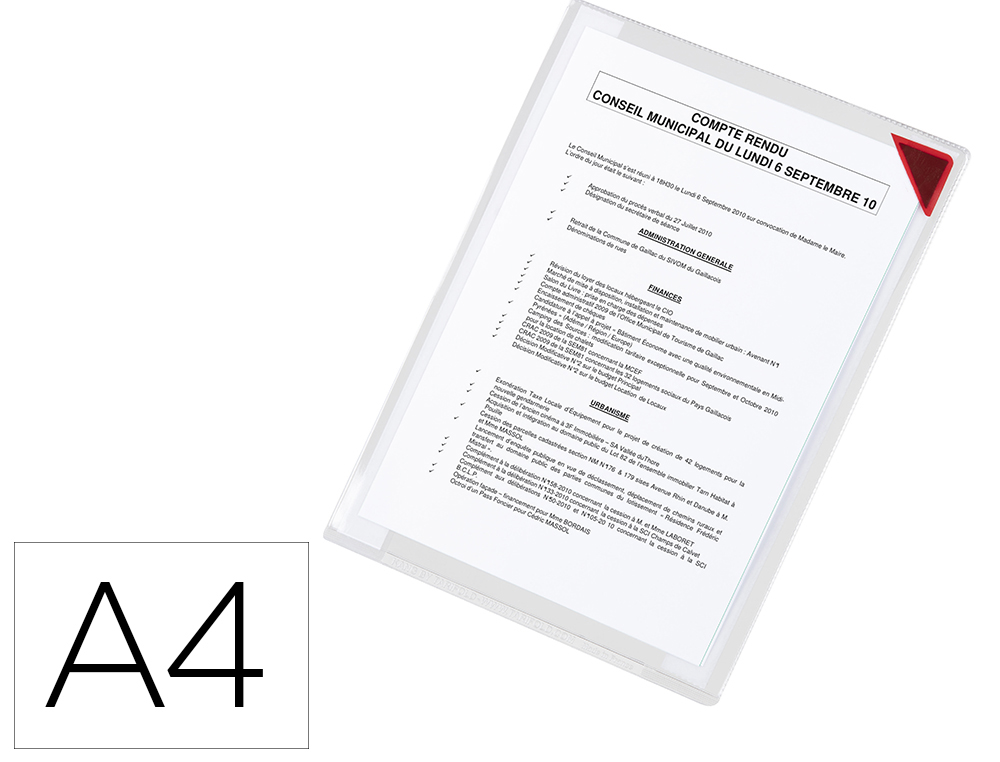 Funda de presentacion djois adhesiva removible din a4 con esquina magnetica capacidad para 10 hojas pack 5 unidades