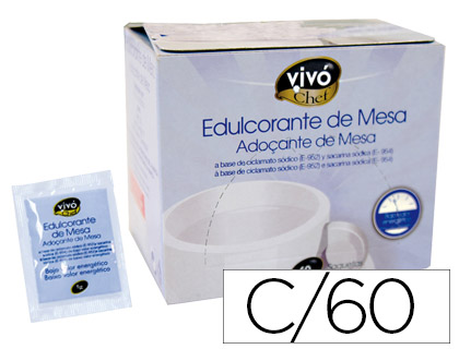 Edulcorante vivochef de facil disolucion caja de 60 sobres