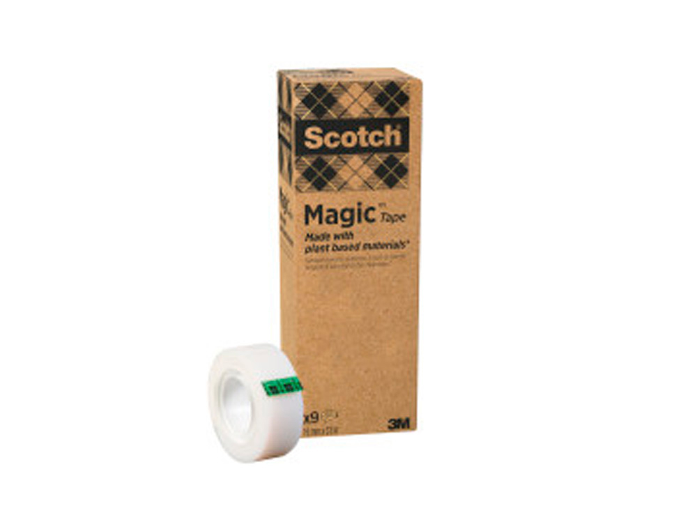 Cinta adhesiva scotch magic invisible eco 33 mt x 19 mm pack de 9 unidades