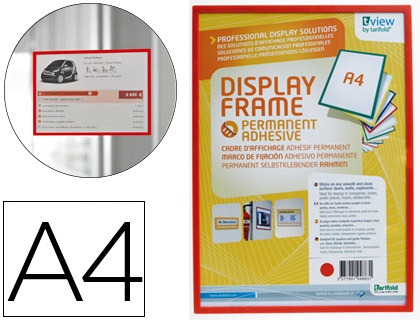 Funda para colgar djois din a4 adhesiva rojo