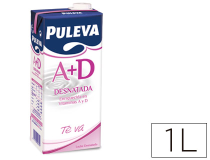 Leche puleva desnatada brik de 1 litro