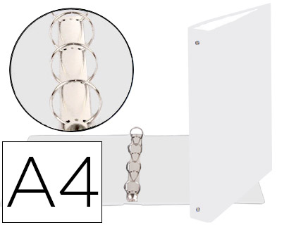 Carpeta de 4 anillas 30mm redondas exacompta din a4 carton forrado blanco