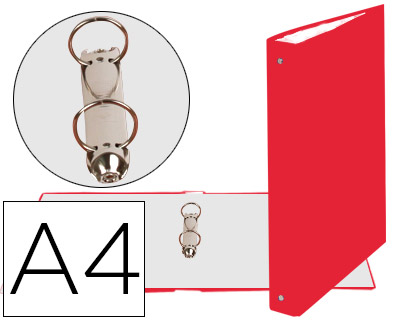 Carpeta de 2 anillas 30mm redondas exacompta din a4 carton forrado rojo