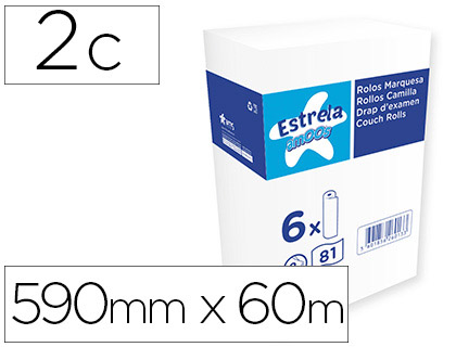 Rollo papel para camillas amoos 2 capas 81 servicios 590 mm x 60 m