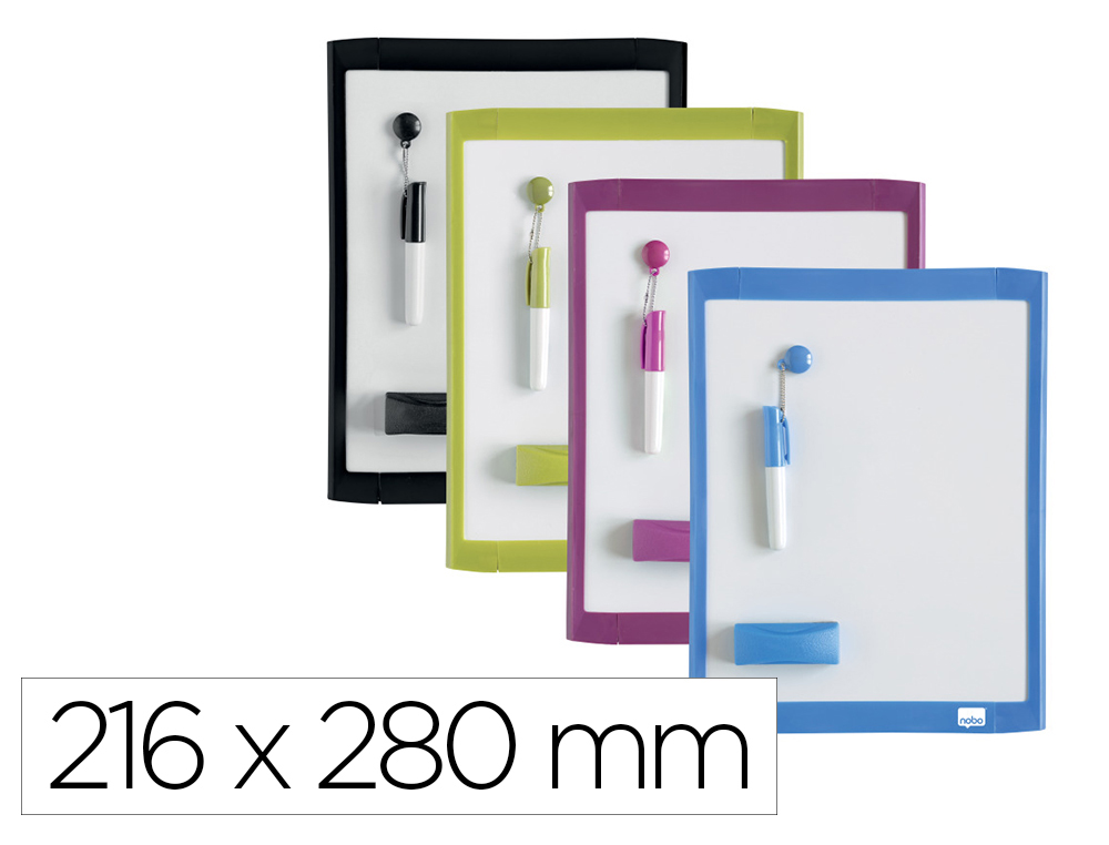 Pizarra nobo hogar magnetica + borrador 216x280 mm colores surtidos