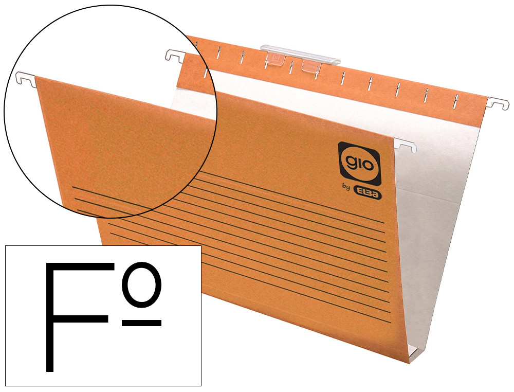 Carpeta colgante gio folio visor superior corto cristal kraft bicolor eco lomo 30 mm