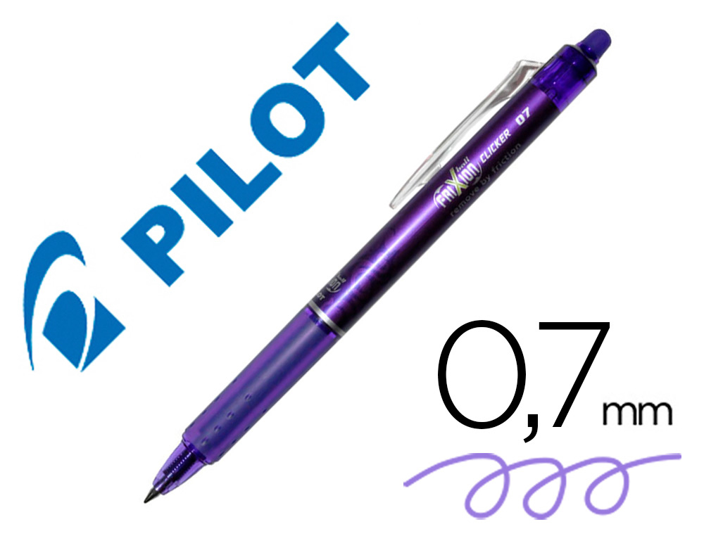 Boligrafo pilot frixion clicker borrable 0,7 mm color violeta