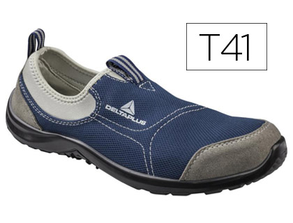 Zapatos de seguridad deltaplus de poliester y algodon con plantilla y puntera - color azul marino talla 41