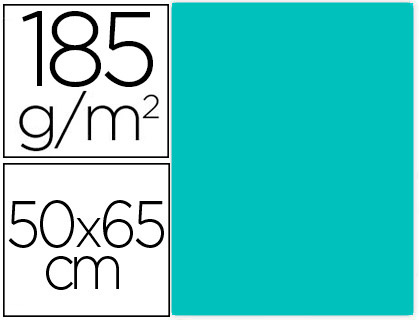 Cartulina guarro verde menta 50x65 cm 185 gr