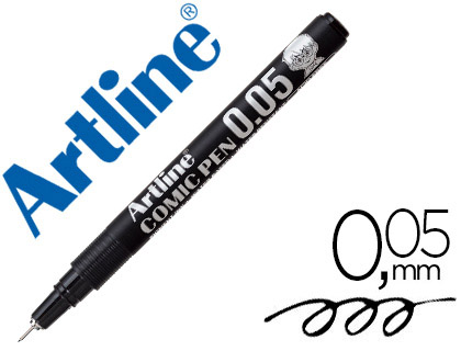 Rotulador artline calibrado micrometrico negro comic pen ek-2805 punta poliacetal 0,05 mm resistente al agua