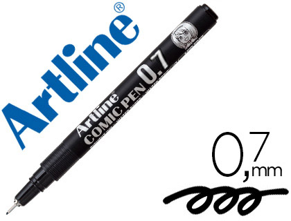 Rotulador artline calibrado micrometrico negro comic pen ek-287 punta poliacetal 0,7 mm resistente al agua
