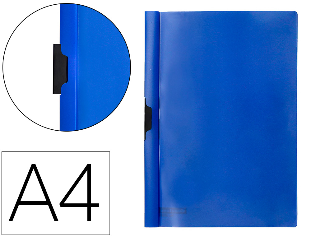 Carpeta beautone dossier pinza lateral 45302 polipropildin-a4 azul 25 h. pinza desliz-pack de 10 retractilado