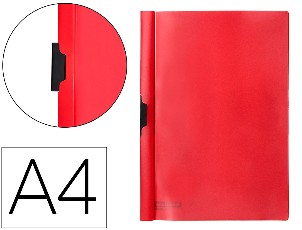 Carpeta beautone dossier pinza lateral 35360 polipropildin-a4 roja 25 h. pinza desliz-pack de 10 retractilado