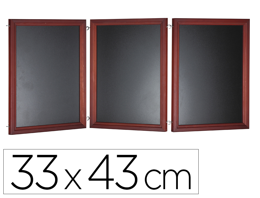 Pizarra negra liderpapel para hosteleria mural madera con superficie para rotuladores tipo tiza 33x43cm pack de 3
